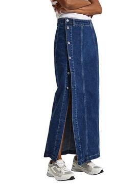 Falda Pepe Jeans Midi Azul para Mujer