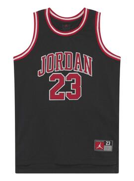 Camiseta Jordan 23 Malla Negro Para Niño