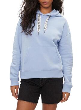Sudadera Tommy Jeans Drawcord Hoodie Azul Mujer