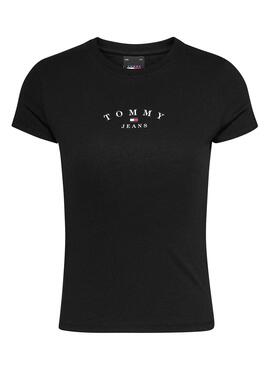 Camiseta Tommy Jeans Slim Essential Negro Mujer