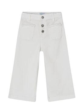 Pantalón Mayoral Wide Blanco para Niña