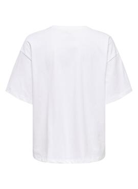 Camiseta Only Halia Blanco Para Mujer