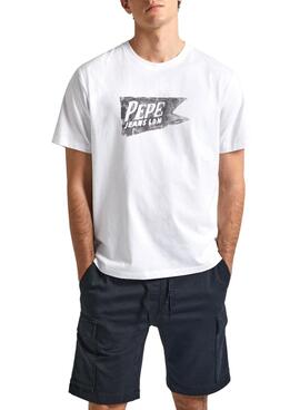Camiseta Pepe Jeans Single Cardiff Blanco Hombre