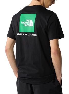 Camiseta The North Face Redbox Negro Verde Hombre