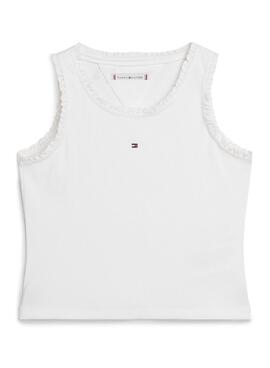 Camiseta Tommy Hilfiger Essential Rib Blanco Niña