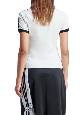 Camiseta Adidas 3 Stripes Slim Gris Para Mujer