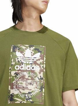 Camiseta Adidas Camo Tongue Verde Para Hombre