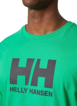 Camiseta Helly Hansen Logo Verde Para Hombre