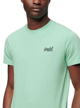 Camiseta Superdry Organic Logo Verde Para Hombre