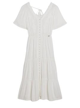 Vestido Superdry Embroidered Blanco Para Mujer