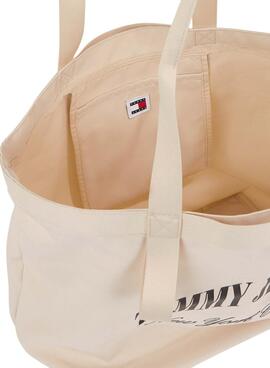 Bolso Tommy Jeans Hot Summer Tote Beige Para Mujer