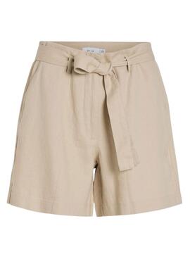 Shorts Vila Jolanda Beige Para Mujer