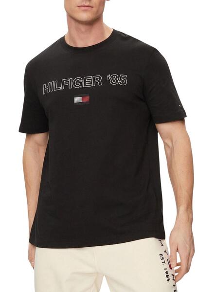 Camiseta tommy hilfiger hombre negra sale