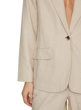 Blazer Vila Jolanda Beige Para Mujer