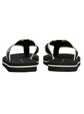 Chanclas Tommy Hilfiger Webbing Negro Para Mujer