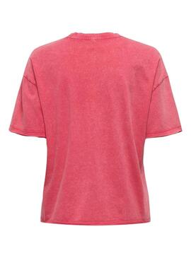 Camiseta Only Kinna Fruit Fucsia Para Mujer