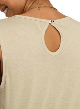 Camiseta Only Flora Beige Para Mujer