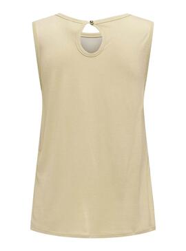 Camiseta Only Flora Beige Para Mujer