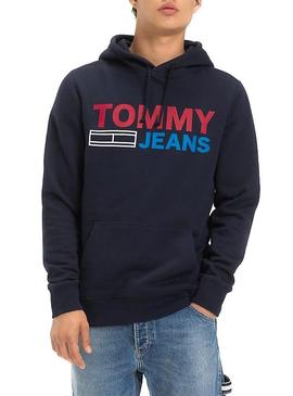 Sudadera Tommy Jeans Corp Logo Marino para Hombre