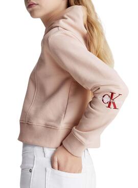 Sudadera Calvin Klein Monogram Rosa Niña