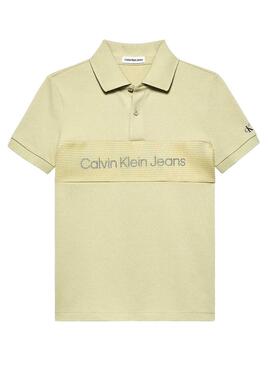 Polo Calvin Klein Layered Verde Para Niño