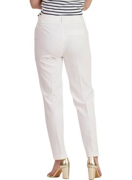 Pantalón Naf Naf Chino Blanco Para Mujer