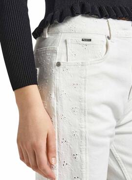 Pantalón Vaquero Pepe Jeans Straight Jeans Blanco Para Mujer