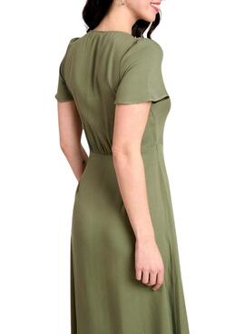 Vestido Naf Naf Botones Verde Para Mujer