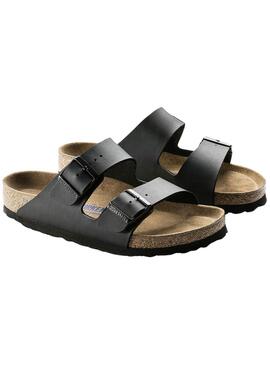 Sandalias Birkenstock Arizona Birko-Flor narrow fit negro para mujer 