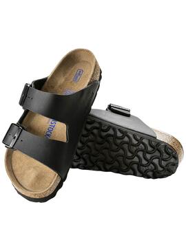 Sandalias Birkenstock Arizona Birko-Flor narrow fit negro para mujer 