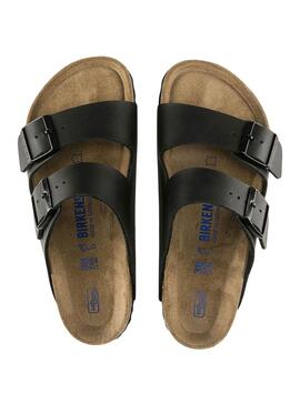 Sandalias Birkenstock Arizona Birko-Flor narrow fit negro para mujer 