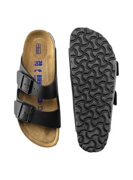 Sandalias Birkenstock Arizona Birko-Flor narrow fit negro para mujer 