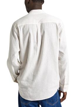 Camisa Pepe Jeans Pamphill Beige Para Hombre