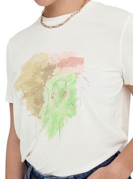 Camiseta Only Free Leaf Blanco Para Mujer