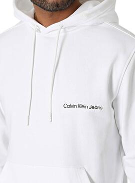 Sudadera Calvin Klein Jeans Institutional Hoodie Blanco