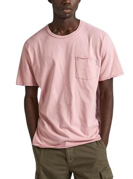 Camiseta Pepe Jeans Carrinson Rosa Para Hombre
