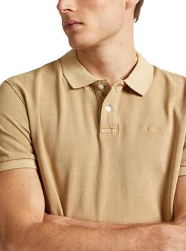 Polo Pepe Jeans New Oliver Beige Para Hombre