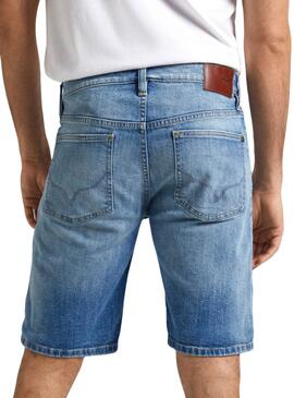 Bermuda Pepe Jeans Slim Azul Para Hombre