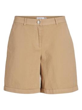 Shorts Vila Vistorma Chino Tostado Para Mujer