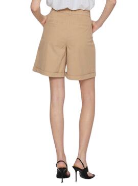 Shorts Vila Vistorma Chino Tostado Para Mujer