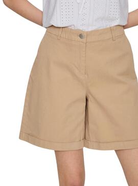 Shorts Vila Vistorma Chino Tostado Para Mujer