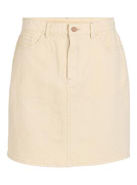 Falda Vila Vikaja Denim Beige Para Mujer