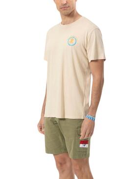 Camiseta El Pulpo Paisaje Beige Para Hombre