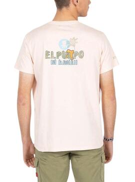 Camiseta El Pulpo Texto Hawaii Beige Para Hombre