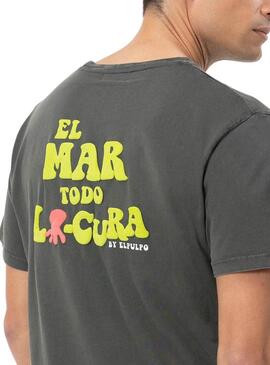 Camiseta El Pulpo Relieve Gris Para Hombre