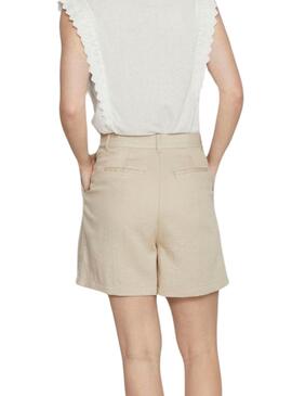 Shorts Vila Viflea Beige Para Mujer