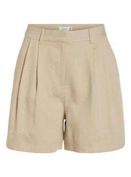 Shorts Vila Viflea Beige Para Mujer