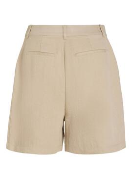 Shorts Vila Viflea Beige Para Mujer