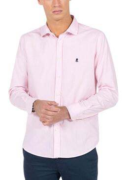 Camisa El Pulpo Microraya Rosa Para Hombre