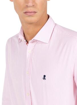 Camisa El Pulpo Microraya Rosa Para Hombre